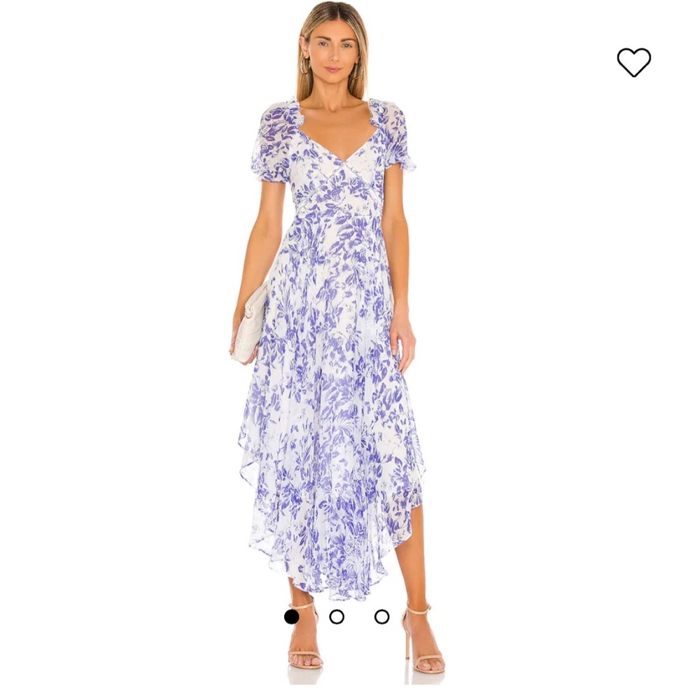 REVOLVE, Sau Lee Georgia Dress in Blue & White, Size 10